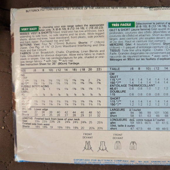 Plaid Vest Sewing Pattern - Picture 3 of 4